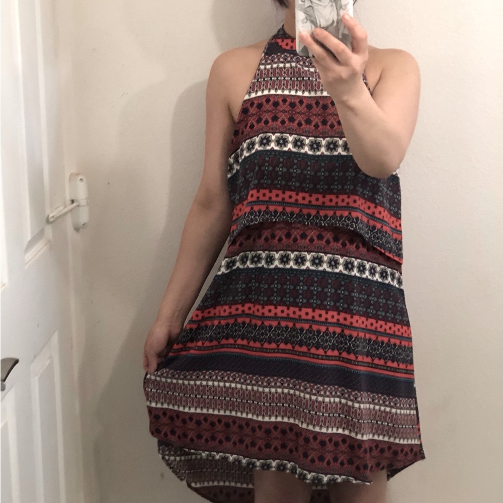 Anthropologie Paper Crane Halter Dress